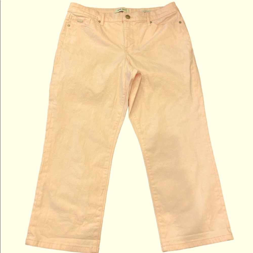 Nine West perfect pink Christie Capri jeans size 12 stretch
